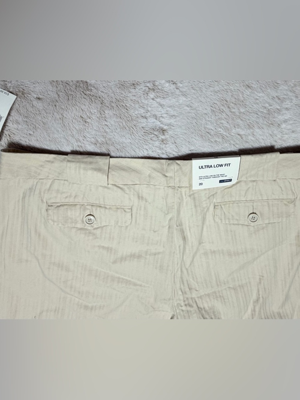 Women's Gap Khaki Stripe Ultra Low Pants Wide Leg w/Stretch 20 - Picture 3 of 10